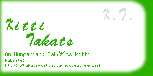 kitti takats business card